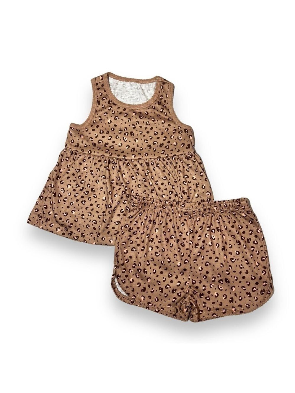 Carter’s Toddler Girl’s Two Piece Pajama Set Brown Leopard Size 4T